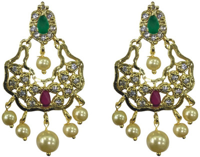 

Sri Kapi Pearls FE131 Cubic Zirconia Alloy Chandbali Earring