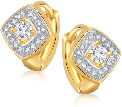 

Meenaz Beautyful Gold & Rhodium Cubic Zirconia Alloy Huggie Earring
