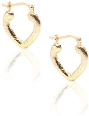 

LeCalla Workwear Heart Shape Gold Sterling Silver Hoop Earring