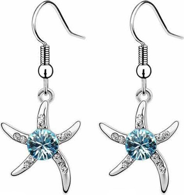 Silver Shoppee Stunning Starfish Cubic Zirconia, Crystal Alloy Drops & Danglers