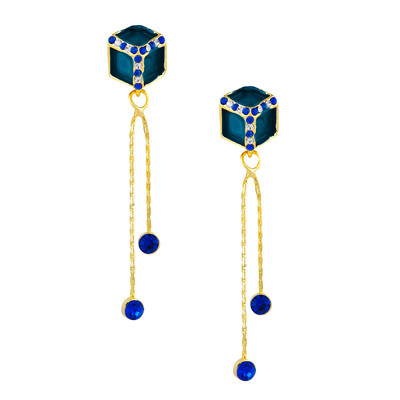 Shining Jewel Latest Party Crystal Alloy Tassel Earring