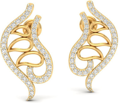 

Jewels5 Becka With Silver Yellow Gold 18kt Diamond Drop Earring(Rhodium Plated)