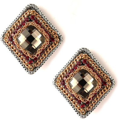 

Jazz Jewellery CZ Round Shape Multicolor AD Stone For Women Alloy Stud Earring