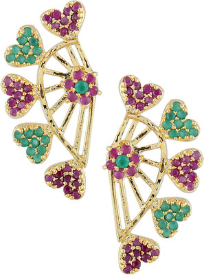 Efulgenz Style Diva Cubic Zirconia Alloy Cuff Earring