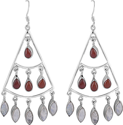 

Zivah Fashionable Onyx, Moonstone Sterling Silver Chandelier Earring