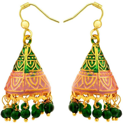 

YugshaJewels Meenakari Jewellery YJE-1836 Metal Jhumki Earring
