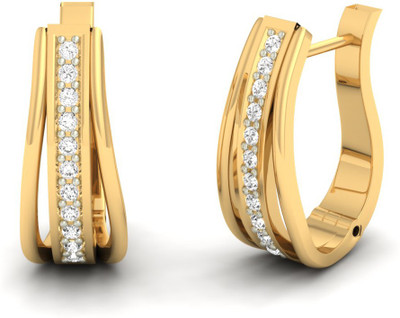 

Jewels5 Clematis Yellow Gold 18kt Diamond Huggie Earring(Rhodium Plated)