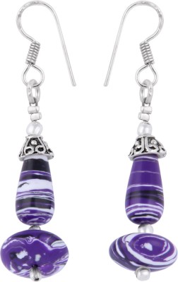 Pearlz Ocean 2.5 Inch Dyed Howlite Purple Roundel and Drop Alloy Drops & Danglers