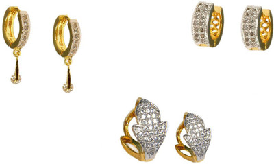 

Rashi Jewellery Sparkle Set Of 3 Combo Cubic Zirconia Alloy Earring Set