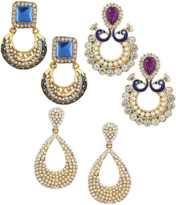 JEWELS GURU Diva Style Zircon Alloy Earring Set
