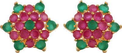 

Affinity Beautiful Cubic Zirconia, Ruby, Emerald Alloy, Silver Stud Earring