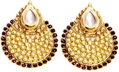 

Bezel T - 192 Kundan Black Alloy Chandbali Earring