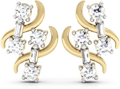 

Vachya Era Yellow Gold 14kt Diamond Stud Earring(Yellow Gold Plated)