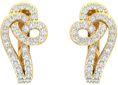 

Jewels5 Smilax Yellow Gold 14kt Diamond Hoop Earring(Rhodium Plated)