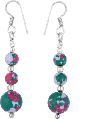 

Pearlz Ocean 2.5 Inch Dyed Howlite Round- Shaped Alloy Dangle Earring