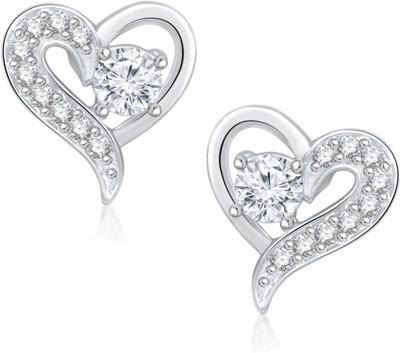 

Meenaz Lovely Stud Cz Rhodium Alloy Stud Earring