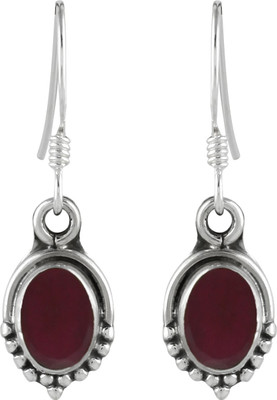 

Abhooshan Precious Stone Ruby Sterling Silver Dangle Earring