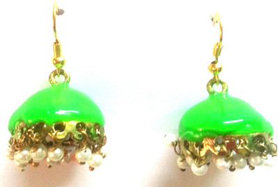

Kshitij Jewels Meenakari- Azure Color of Heaven Alloy Jhumki Earring