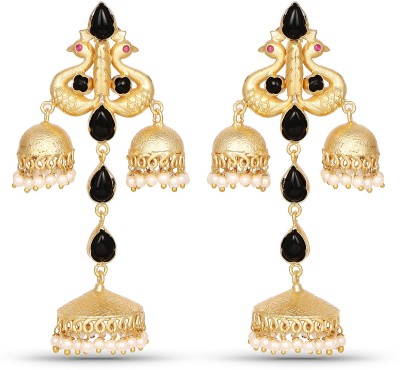 Johareez Beautiful Designer Peacock Shape Earrings Brass Jhumki Earring