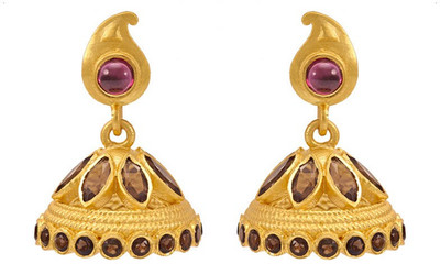 

Jewel Cartel Spring Sparkle Garnet, Topaz Silver Jhumki Earring