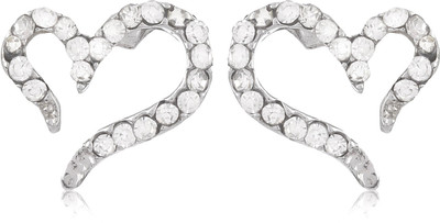 

Moedbuille Heart Shaped Silver Cubic Zirconia Alloy Stud Earring
