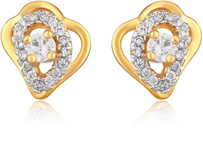 mahi Floral Beauty Cubic Zirconia Alloy, Brass Stud Earring