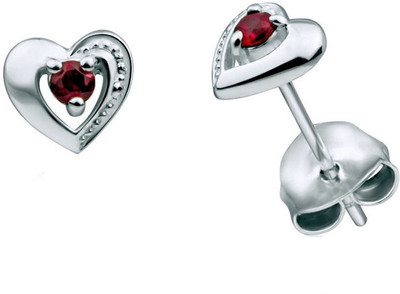 

Kataria Jewellers Hearts Swarovski Crystal Silver Stud Earring