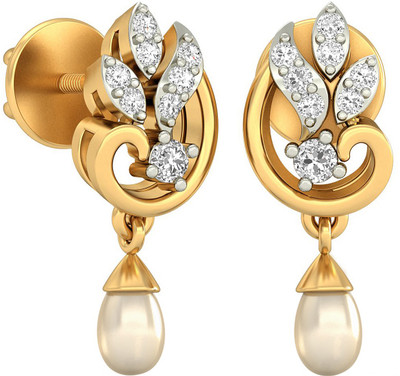 7% OFF on Aucent by PC Jeweller The Hermeli Yellow Gold 18kt Diamond Drop Earring