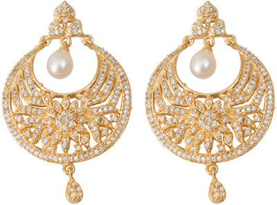 

Taj Pearl Designer Ad Alloy Chandbali Earring