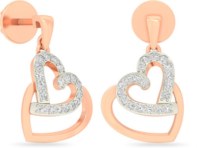 7% OFF on Aucent by PC Jeweller The Alvirah Heart Yellow Gold 18kt Diamond Drop Earring