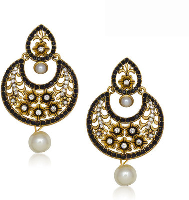 

Meenaz Designer Cubic Zirconia Alloy Chandbali Earring