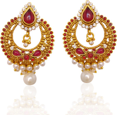 Chandrika Pearls Ramleela Inspired Cubic Zirconia Copper Chandbali Earring available at flipkart for Rs.461
