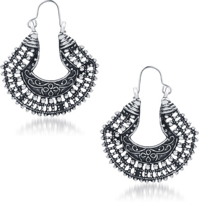

Meenaz The Darpan Shringaars Antique Cubic Zirconia Alloy Hoop Earring