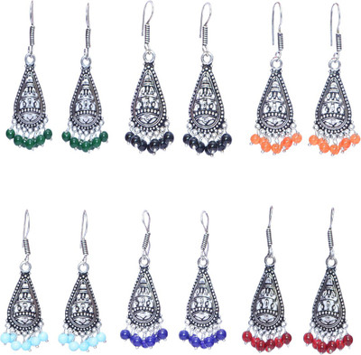 

11 Girls Beautiful German Silver Jhumki combo of 6 Alloy Earring Set