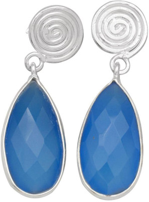 

YugshaJewels Forever YJE-1590 Chalcedony Sterling Silver Drop Earring