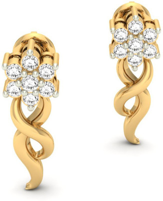 

Jewels5 Clarkia Yellow Gold 14kt Diamond Drop Earring(Rhodium Plated)