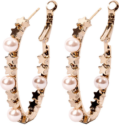 

Gildermen GMEA4CKRR3 Pearl Alloy Hoop Earring