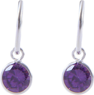 

Abhooshan Color Delight Cubic Zirconia Sterling Silver Hoop Earring