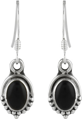 

Abhooshan Precious Stone Onyx Sterling Silver Dangle Earring