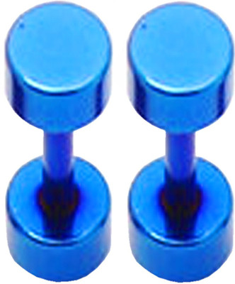 Men Style 8mm Barbell Dumbbell SEr0120007 Stainless Steel Stud Earring