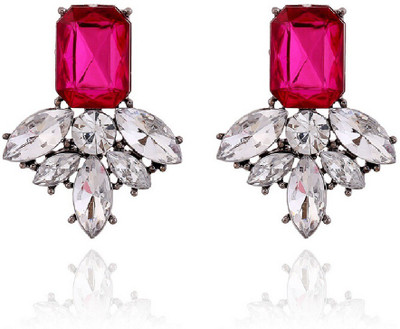 

Aaishwarya Flickering Pink Crystal Crystal Alloy Stud Earring
