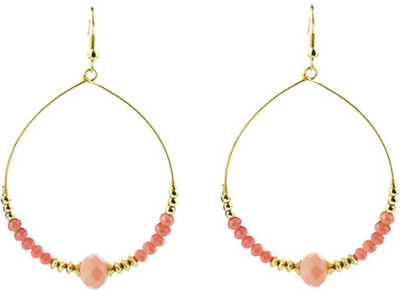 

Fabula Gold & Pink Traditional Ethnic Jewellery for Women & Girls Metal Dangle Earring