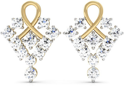 Vachya Era Yellow Gold 18kt Diamond Stud Earring(Yellow Gold Plated)