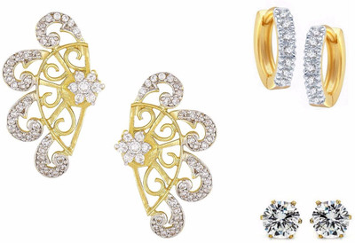 

Parinaaz Style Diva Cubic Zirconia Alloy Earring Set