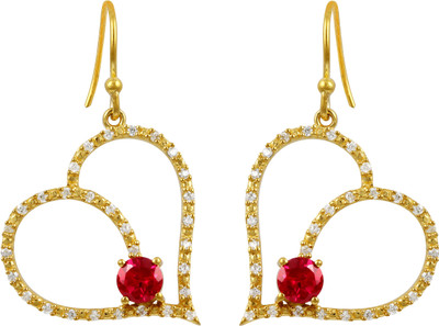 

Exxotic Jewelz Heart Love Cubic Zirconia Sterling Silver Dangle Earring
