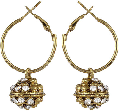 

CTW Jaipuri Textured Oxidised Alloy Hoop Earring