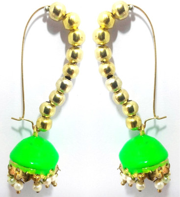 

Kshitij Jewels Meenakari- Azure Color of Heaven Alloy Jhumki Earring