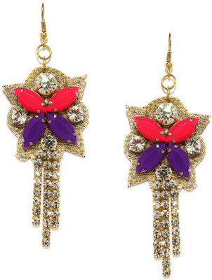 

Blissdrizzle Pink & Purple Alloy Dangle Earring