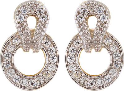 Affinity Geometrical Cubic Zirconia Alloy, Silver Huggie Earring