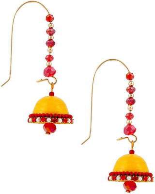Halowishes Traditional Hancrafted Kidney Hook Jhumka Paper Hoop Earring available at flipkart for Rs.279